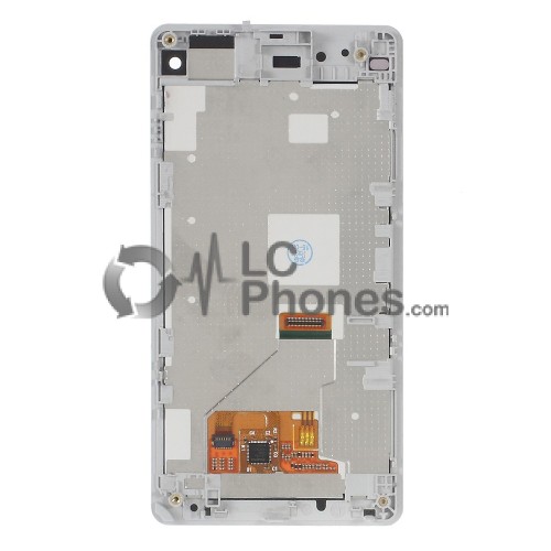 Sony Xperia Z1 Compact D5503 - Full Front LCD Digitizer With LCD Frame White