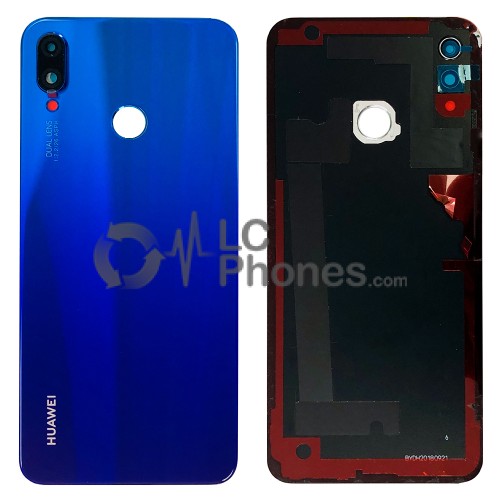 Huawei P Smart + - Battery Cover With Adhesive & Camera Lens Blue