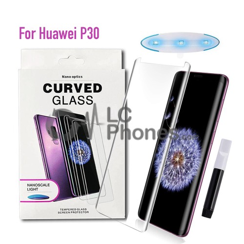 Huawei P30 - NanoScale Liquid Full Glue 5D Tempered Glass With Install Kit & UV Light