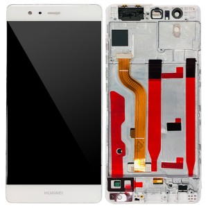 Huawei Ascend P9 - Full Front LCD Digitizer with Frame White