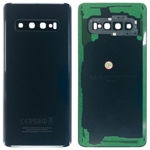 Samsung Galaxy S10 G973 - Battery Cover with Adhesive & Camera Lens Prism Black