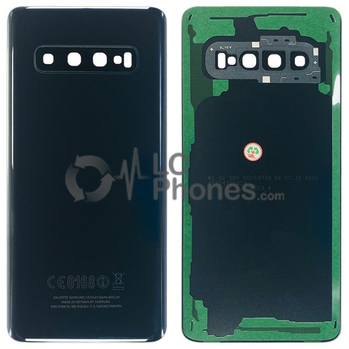 Samsung Galaxy S10 G973 - Battery Cover with Adhesive & Camera Lens Prism Black