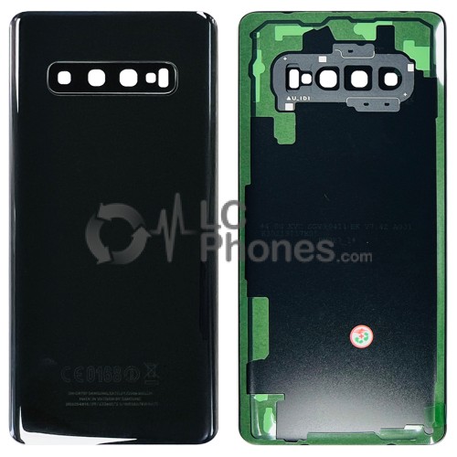 Samsung Galaxy S10 Plus G975 - Battery Cover with Adhesive & Camera Lens Prism Black