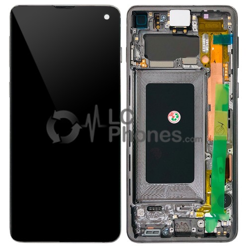 Samsung Galaxy S10 G973F - Full Front LCD Digitizer With Frame Prism Black < Service Pack >