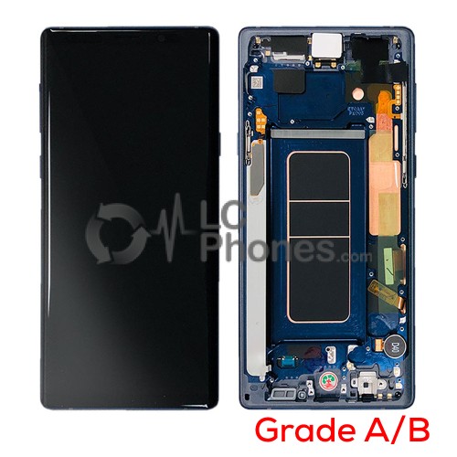 Samsung Galaxy Note 9 N960 - Full Front LCD Digitizer With Frame Ocean Blue (Original Used) Grade A/B