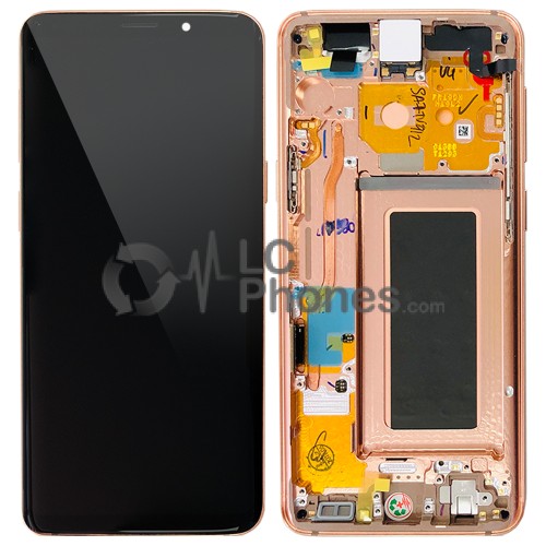 Samsung Galaxy S9 G960F - Full Front LCD Digitizer With Frame Gold < Service Pack >