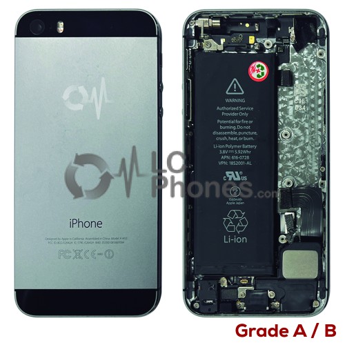 iPhone 5S - Back Housing Cover Full Assembly Grade A/B Space Gray (Original Used)