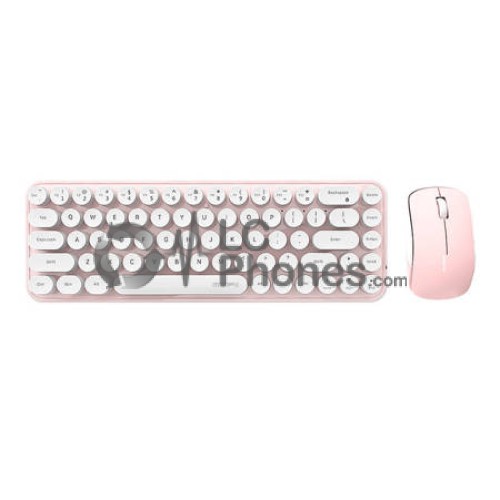 MOFII - Wireless Keyboard + Mouse Set Sweet 2.4G White - Pink