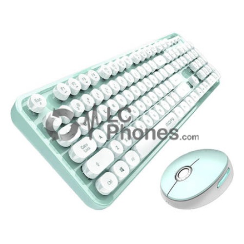 MOFII - Wireless Keyboard + Mouse Set Sweet 2.4G White - Green