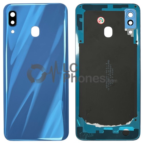 Samsung Galaxy A30 A305 - Battery Cover with Adhesive & Camera Lens Blue