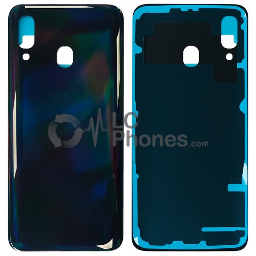 Samsung Galaxy A40 A405 - Battery Cover with Adhesive & Camera Lens Black