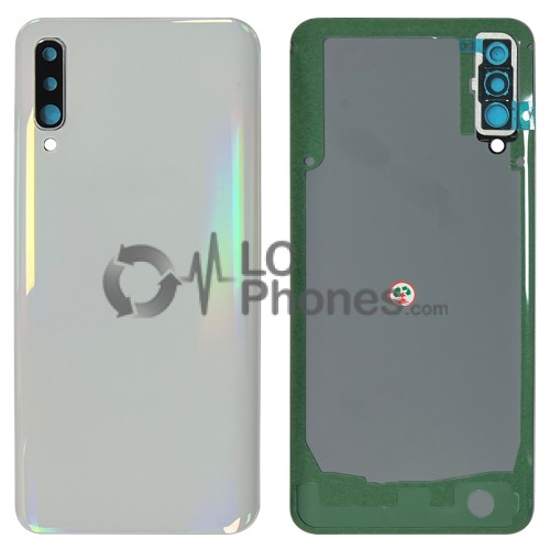 Samsung Galaxy A50 A505 - Battery Cover with Adhesive & Camera Lens White