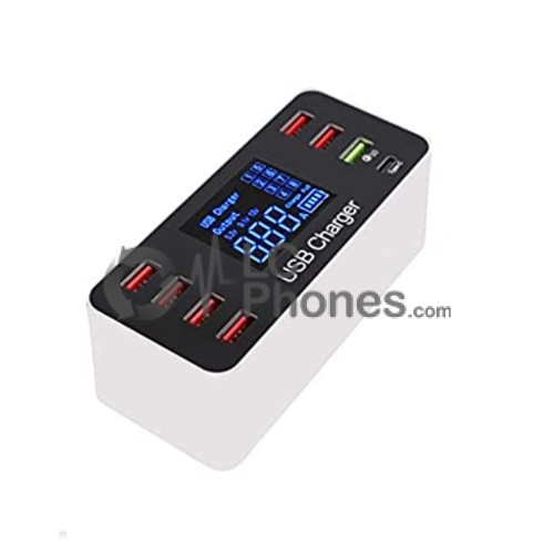 8 Port / Quick Charge 3.0 / Type-C Real Time Monitoring USB Charger Model: A9+ 40W