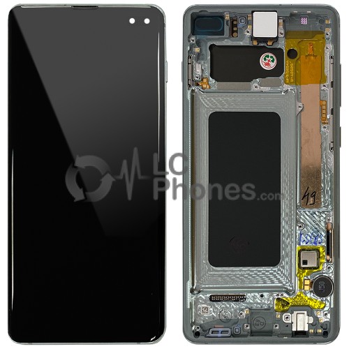 Samsung Galaxy S10 Plus G975F - Full Front LCD Digitizer With Frame Prism Green < Service Pack >