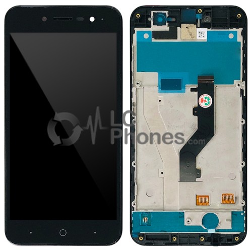 ZTE Blade A520 - Full Front LCD Digitizer With Frame Black