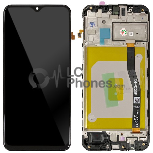 Samsung Galaxy M20 M205F - Full Front LCD Digitizer with Frame Black < Service Pack >