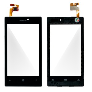 Nokia Lumia 520 - Front Glass Digitizer with Frame Black