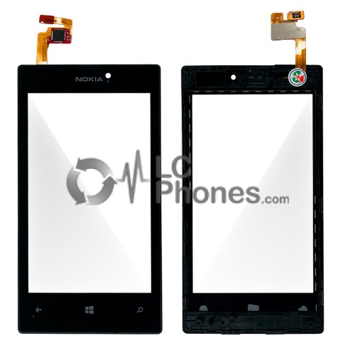 Nokia Lumia 520 - Front Glass Digitizer with Frame Black