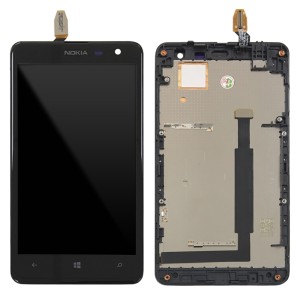 Nokia Lumia 625  - Full Front LCD Digitizer With Frame Black