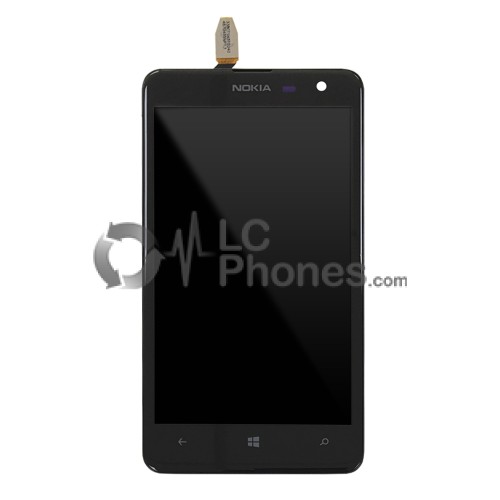 Nokia Lumia 625  - Full Front LCD Digitizer With Frame Black