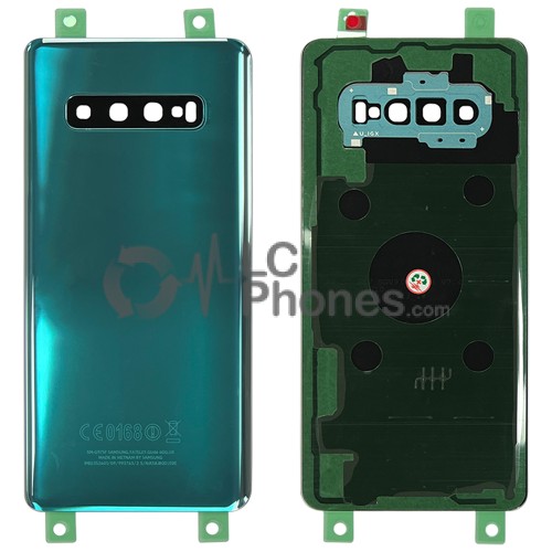 Samsung Galaxy S10 Plus G975 - Battery Cover with Adhesive & Camera Lens Prism Green