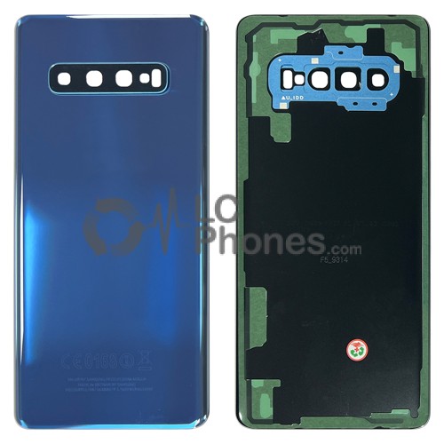 Samsung Galaxy S10 Plus G975 - Battery Cover with Adhesive & Camera Lens Prism Blue