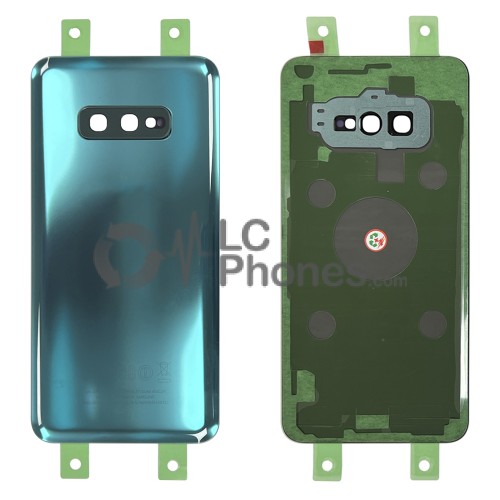 Samsung Galaxy S10e G970 - Battery Cover with Adhesive & Camera Lens Prism Green