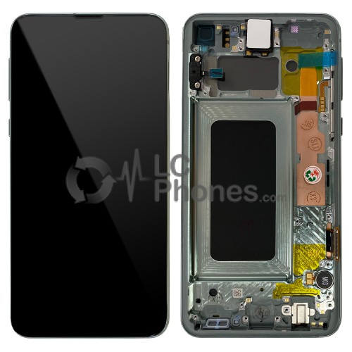 Samsung Galaxy S10e G970F - Full Front LCD Digitizer With Frame Green < Service Pack >