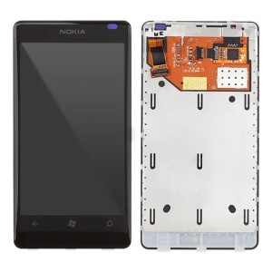 Nokia Lumia 800 - Full Front LCD Digitizer With Frame Black