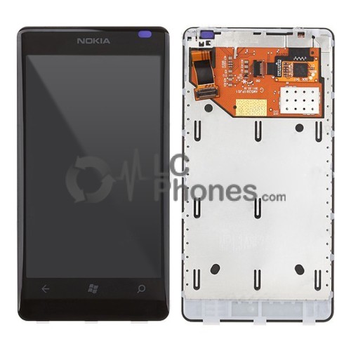 Nokia Lumia 800 - Full Front LCD Digitizer With Frame Black