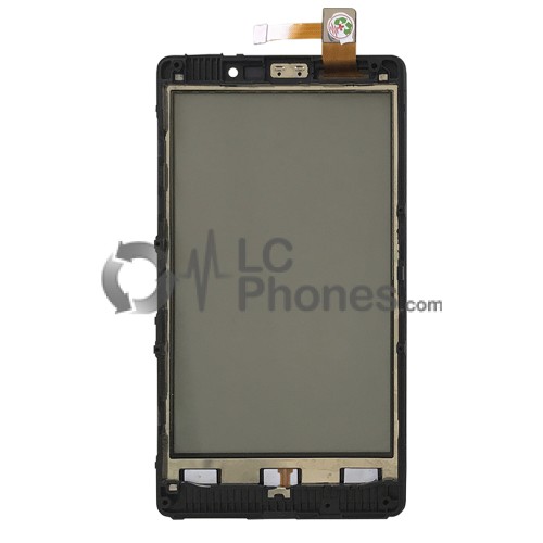 Nokia Lumia 820 - Front Glass Digitizer  with Frame Black