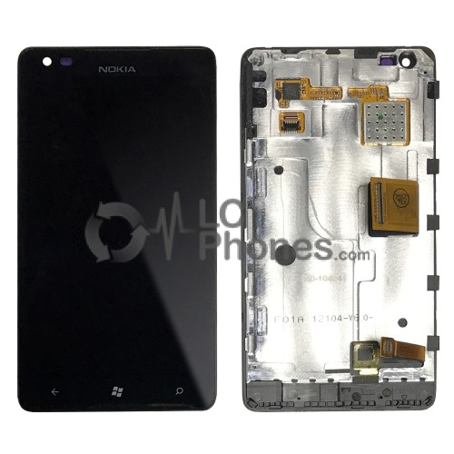 Nokia Lumia 900  - Full Front LCD Digitizer Whith Frame Black