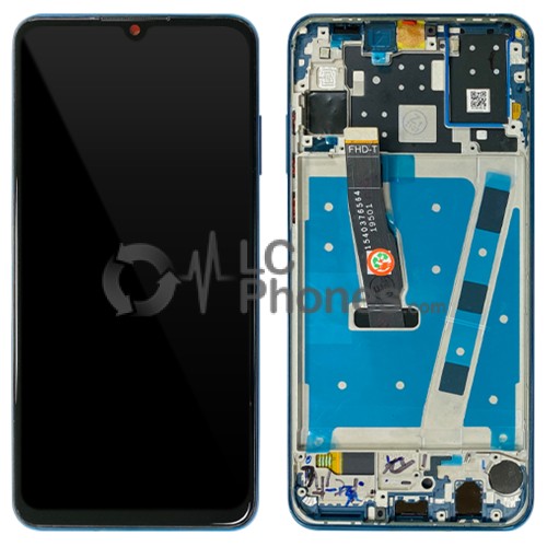 Huawei P30 Lite - Full Front LCD Digitizer with Frame Peacock Blue (Version 48MP)